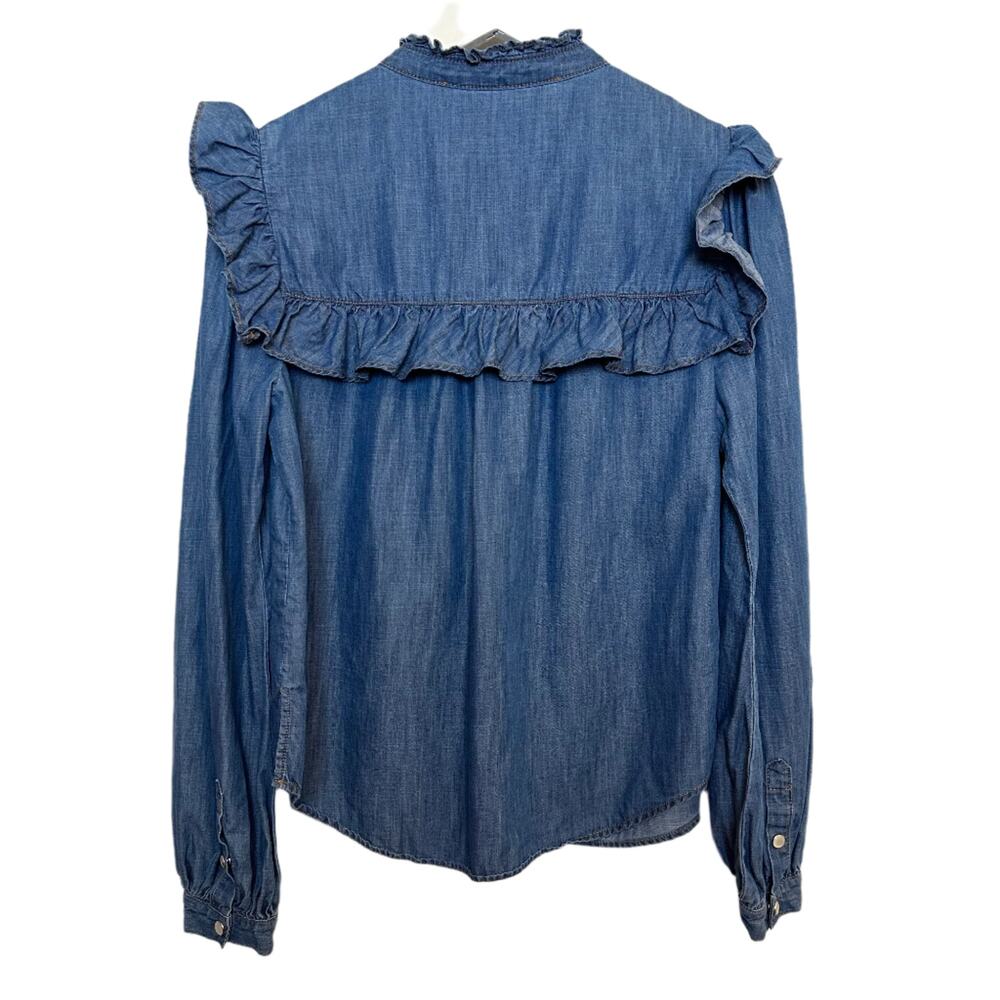 Veronica Beard Tes Chambray Button Down Top Denim… - image 4